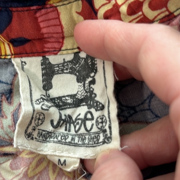 Jaase Bell Hippie Sleeve Pink Blue Floral‎ Boho Hippie Top/Blouse Size Medium - Picture 2 of 10